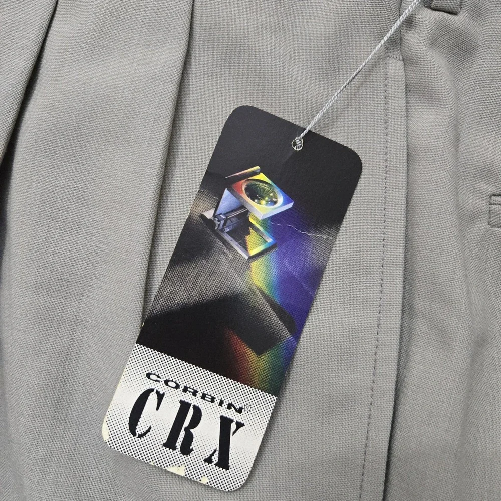 Corbin CRX Pants Mens 38 Regular Wool Pleated Dress Slacks Unfinished‎ Hem New